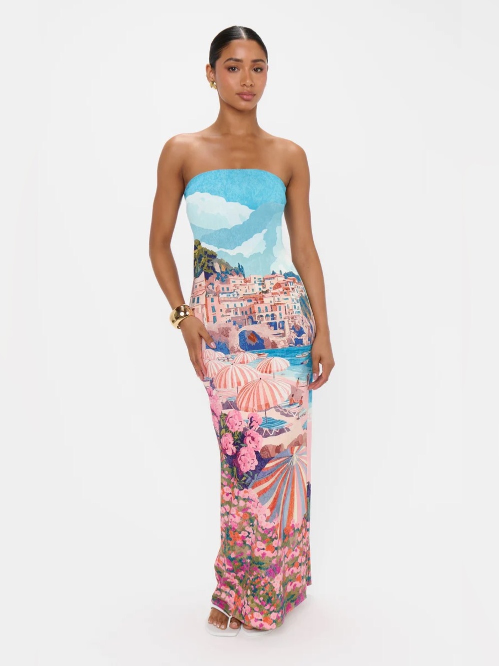 Show Me Your Mumu Taylor Tube Dress in Oasis Beach Club - Picture 2 of 12